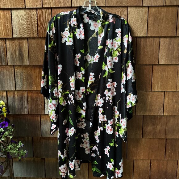 EUC Natori Cherry Blossom Print Kimono Floral Feminine Elegant in Women's Large - Picture 1 of 7